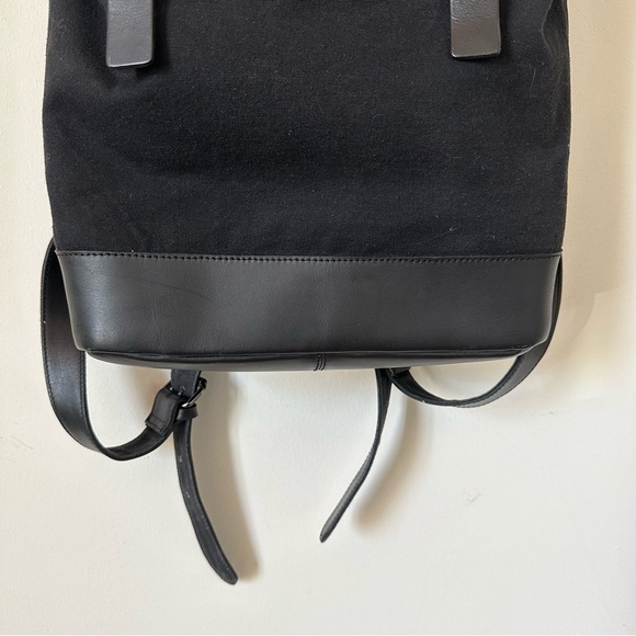 Still Nordic Jalen Large Canvas/Leather Backpack Laptop Bag in Black Unisex - Picture 5 of 15